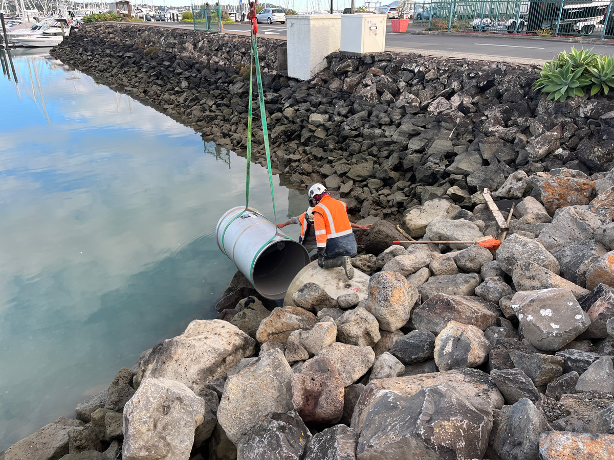 Stormwater Upgrade Project Kd Civil Auckland Council Healthy Waters Half Moon Bay Marina